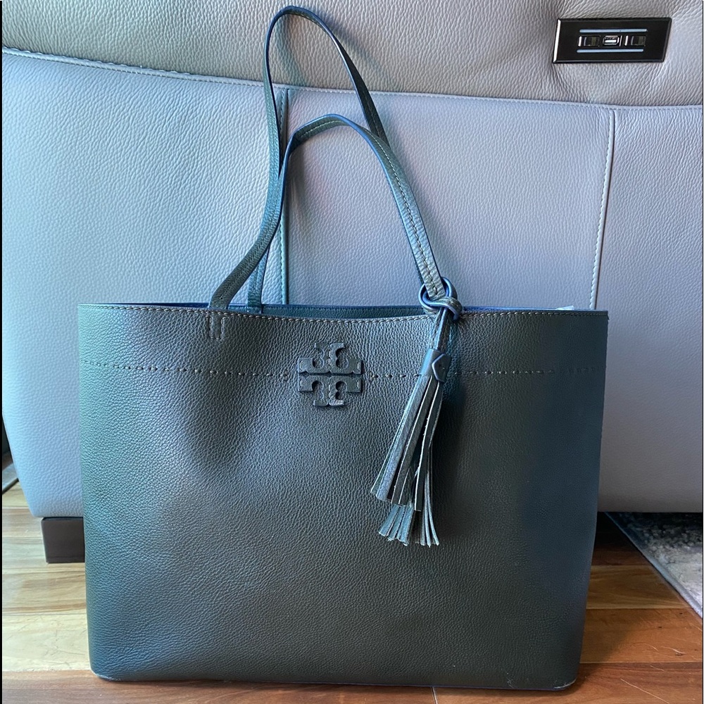 Green Tory Burch McGraw Tote